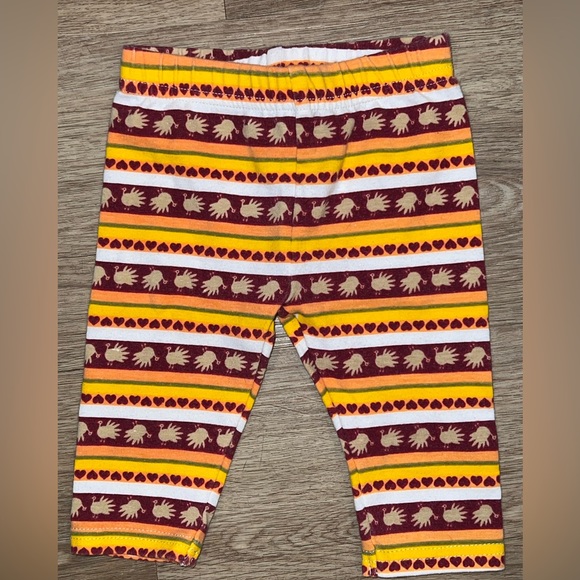 Little Lass Thanksgiving Turkey Peplum Top And Patterned Legging, 2-Piece Outfit - Picture 2 of 5